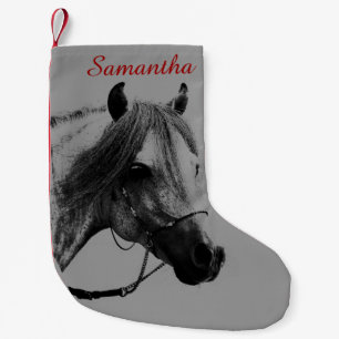 Grey Horse Head Small Christmas Stocking
