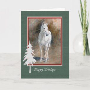 Grey Horse Holiday Card OTTB