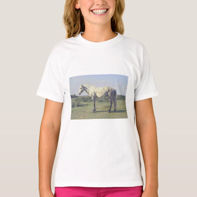 Grey Horse in a Field (by Rosa Bonheur) T-Shirt (Front)