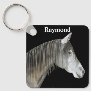 Grey Horse Key Ring