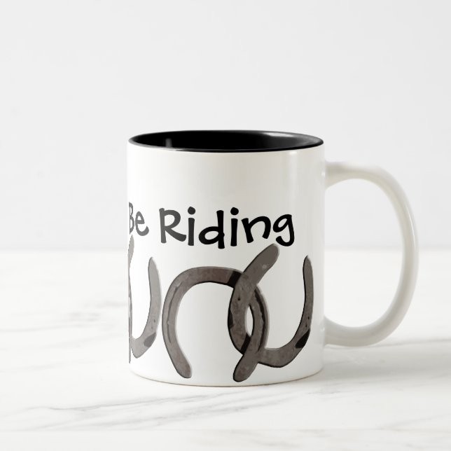 Grey Horse Shoes I'd Rather Be Riding Mug (Right)