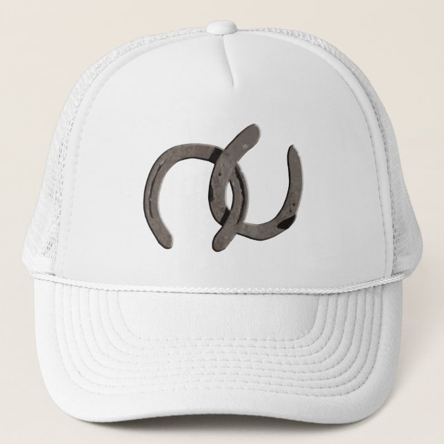 Grey Horse Shoes Trucker Hat (Front)