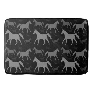 Grey Horse Silhouette Bath Mat