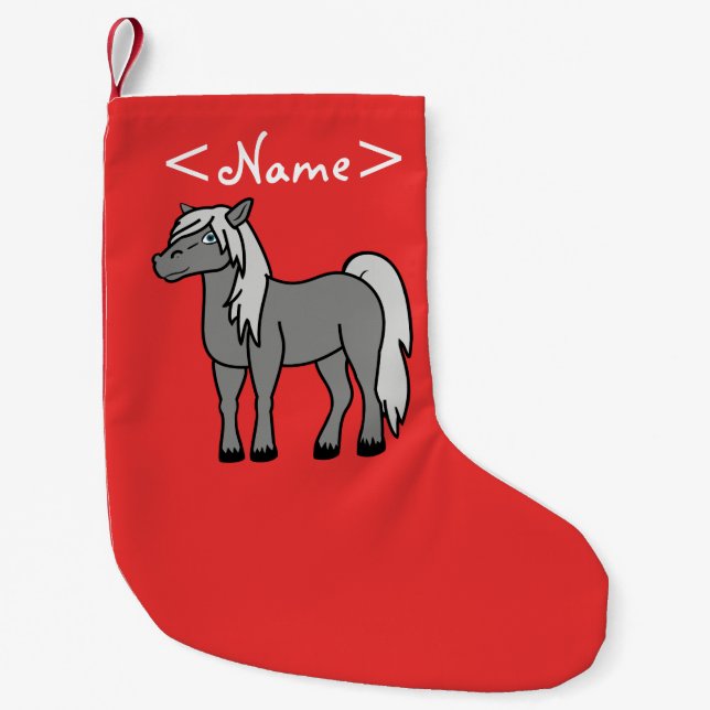 Grey Horse Small Christmas Stocking (Front)