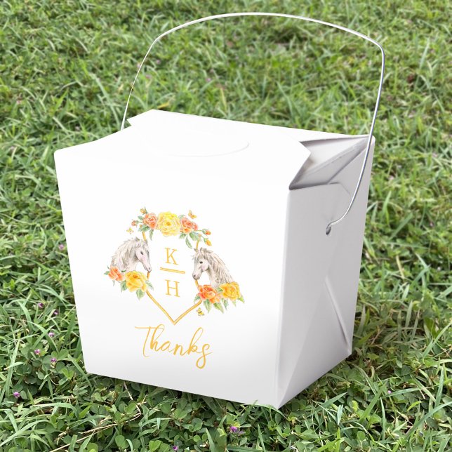 Grey horses and yellow roses monogram thanks  favour box (Creator Uploaded)