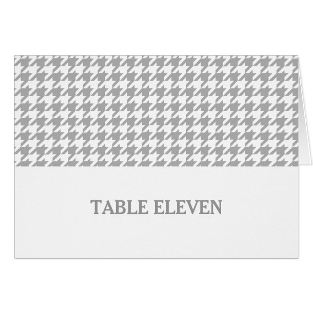 Grey Houndstooth Table Number Card (Front Horizontal)