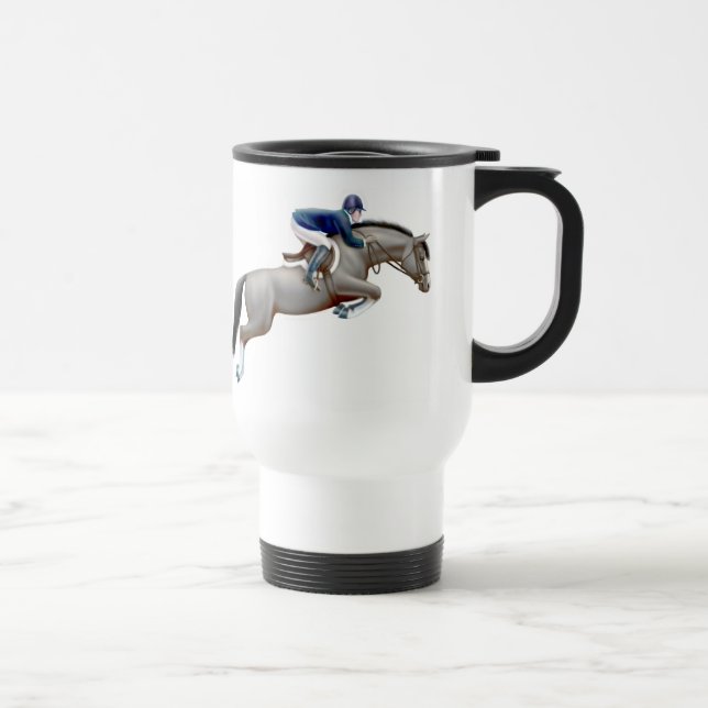 Grey Hunter Jumper Horse Travel Mug (Right)