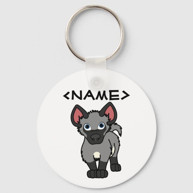 Grey Hyena Cub Key Ring (Front)