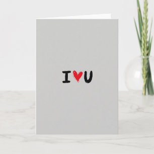 Grey I Love You Heart Card