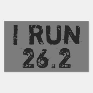 Grey I Run 26.2 Sticker