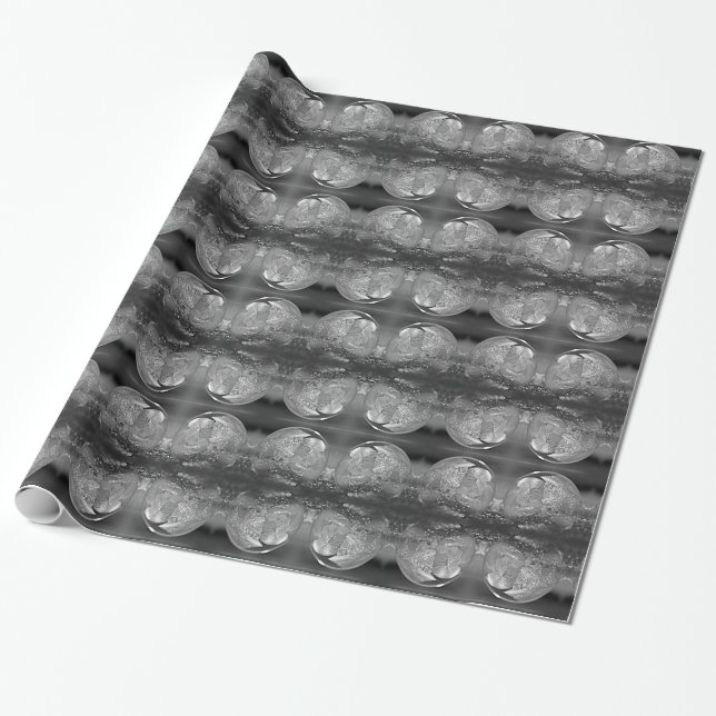 Grey ice bubble design wrapping paper (Unrolled)