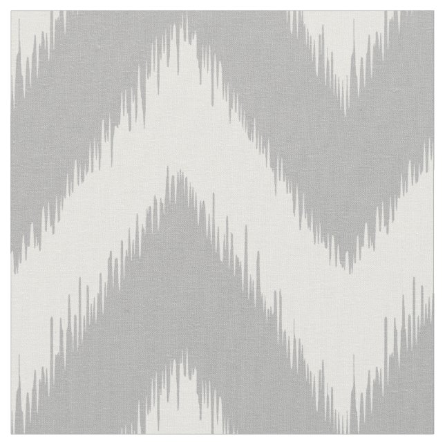 Grey Ikat Chevron Fabric (Close Up)