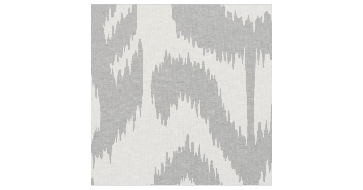 Grey Ikat Pattern Fabric | Zazzle.co.uk