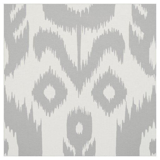 Grey Ikat Pattern Fabric | Zazzle.co.uk