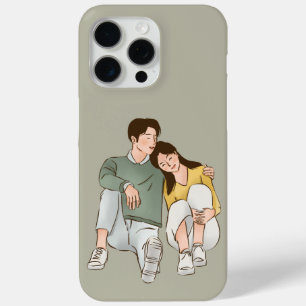 Grey Illustration Couple cute iphone cases