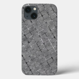 Grey image divided into rectangles, shine wire iPhone 13 case