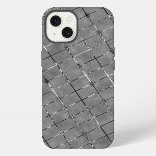 Grey image divided into rectangles, shine wire iPhone 13 case