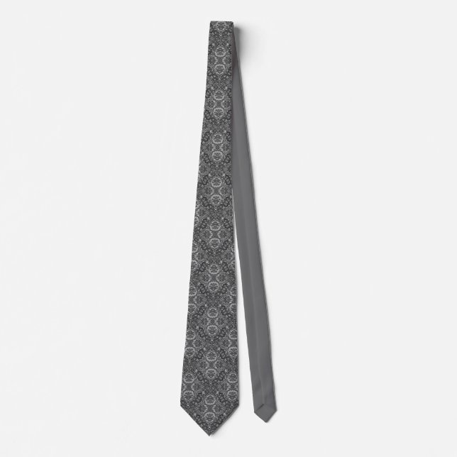 Grey Indian print Tie (Front)