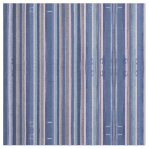 Grey, Indigo Blue Coastal Stripe Fabric 'Lincoln'