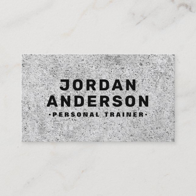 Grey industrial concrete bold masculine business card (Front)
