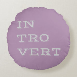 Grey Introvert Round Pillow