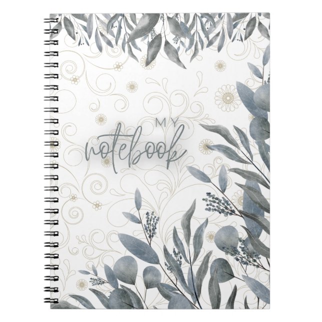 Grey-ish protuding Leaves  Notebook (Front)