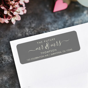 Grey Ivory Elegant Chic Future MR and MRS Address