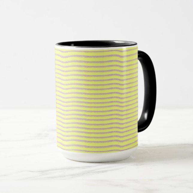 Grey jagged lines on yellow. mug (Front Right)