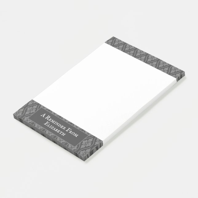Grey Japanese Scroll Personalised Notes (Angled)
