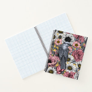 Grey jays and flowers notebook
