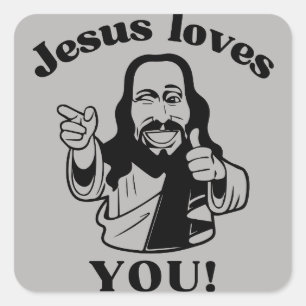 Grey Jesus loves you sticker Christian stickers