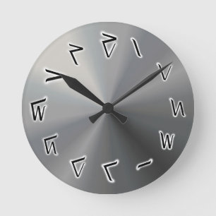 Grey Kaktovik Numeral Wall Clock