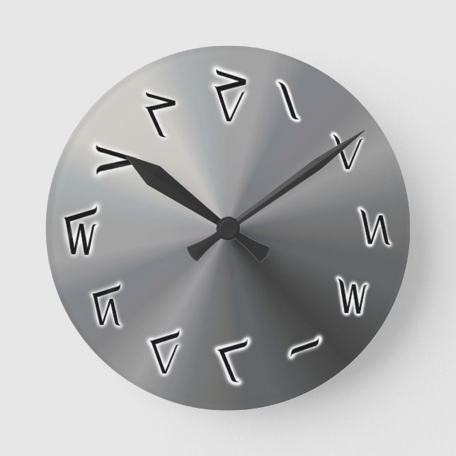 Grey Kaktovik Numeral Wall Clock (Front)
