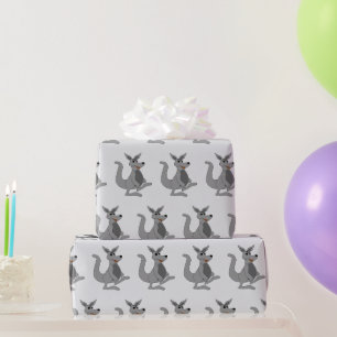 Grey Kangaroo Design Any Background Colour Wrapping Paper