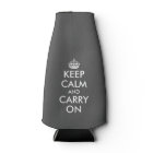 Grey keep calm and carry on template bottle cooler
