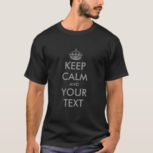 Grey keep calm and your text t shirt   Personalise