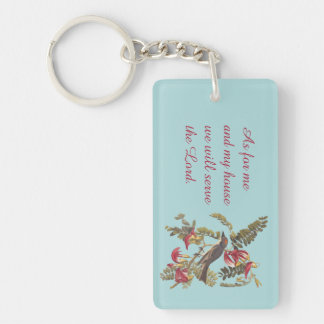 Grey Kingbird and Bible Verse Key Ring
