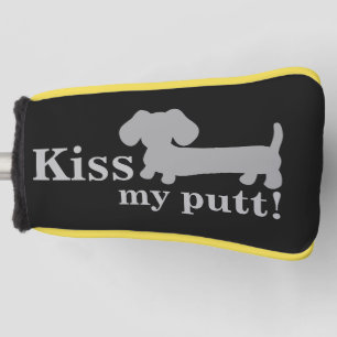 Grey Kiss My Putt Cheeky Golf Head Dachshund Golf Head Cover