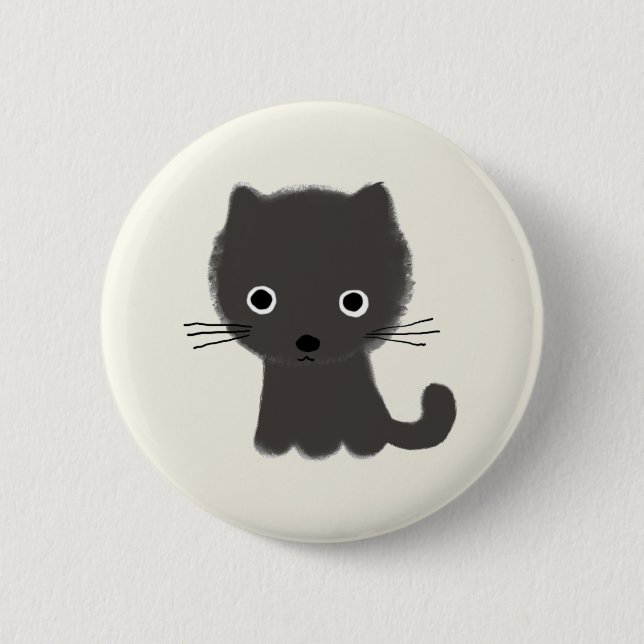 Grey Kitten 6 Cm Round Badge (Front)