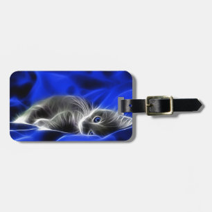 Grey Kitten Awakes Luggage Tag