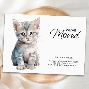 Grey Kitten Cat Moving New Home We've Moved Announcement Postcard