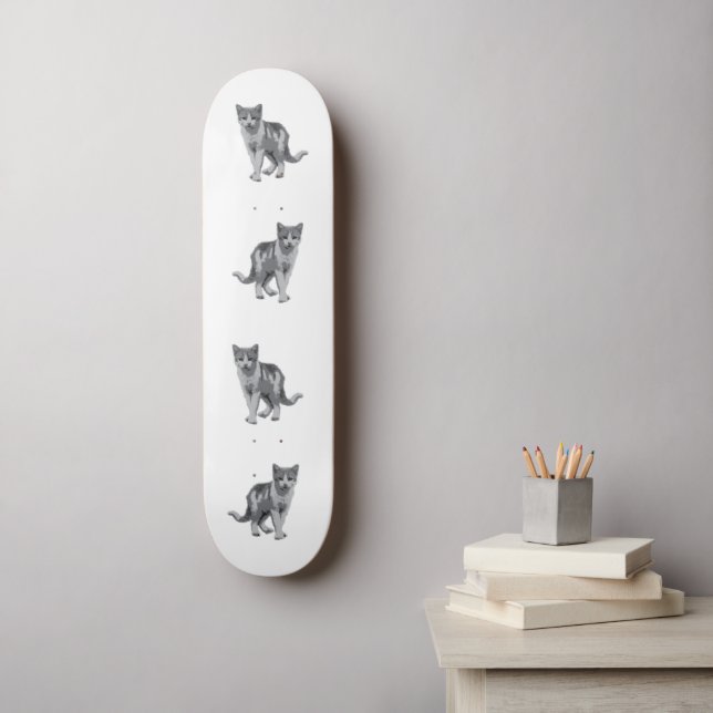 Grey kitten skateboard (Wall Art)