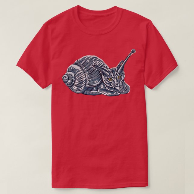 Grey Kitten Snail T-Shirt (Design Front)