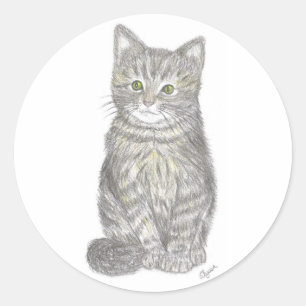 Grey Kitten Sticker