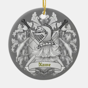Grey Knight Family Crest Surname ornament