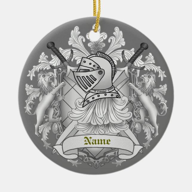 Grey Knight Family Crest Surname ornament  (Front)