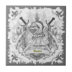Grey Knight Family Crest surname tile