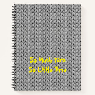 Grey Knitted Texture Spiral Notebook