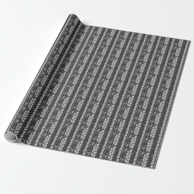 Grey Knitted Wool Wrapping Paper (Unrolled)