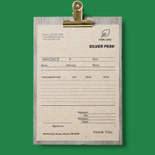 Grey Kraft Business Invoice Form Quotation